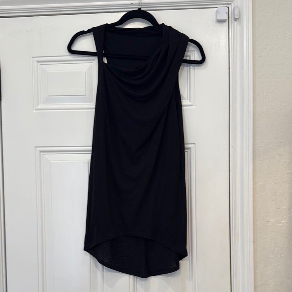 Helmut Lang Black Sleeveless Cowl Neck Sheath Dress